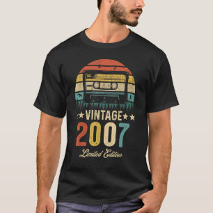 Vintage 2007 Retro Cassette 2007 15th Birthday 15  T-Shirt