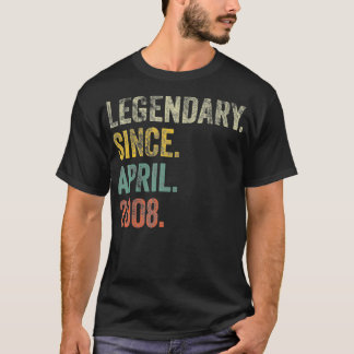 Vintage 2008 14th Birthday Legendary Since April 2 T-Shirt