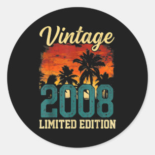 Vintage 2008 Limited Edition 18th Birthday 18 Year Classic Round Sticker