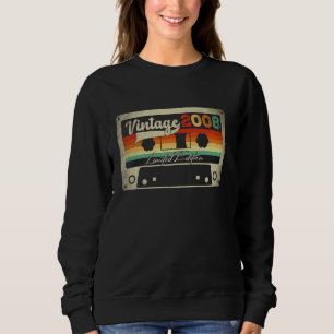Vintage 2008 Retro 17th Birthday 17 Years Old Cass Sweatshirt