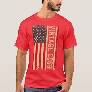 Vintage 2009 American Flag 13 Year Old Gifts 13th T-Shirt