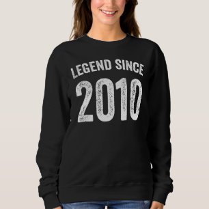 Vintage 2010 12th Birthday Idea For Legend Since 2 Sweatshirt