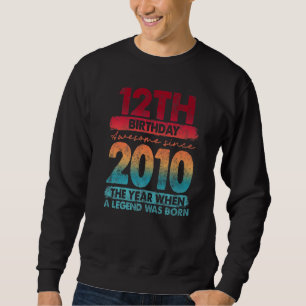 Vintage 2010 2010 12 Years Old 12th Birthday 2 Sweatshirt