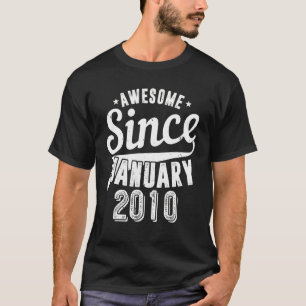 Vintage 2010 Awesome Since January Happy My 12th B T-Shirt