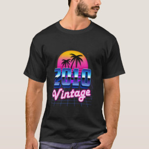 Vintage 2010 Birthday 15 Years 80's Retro Palm Tre T-Shirt