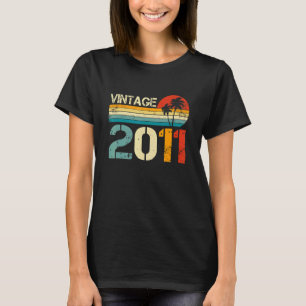 Vintage 2011 11th Birthday Gift Boys Girls Retro 1 T-Shirt