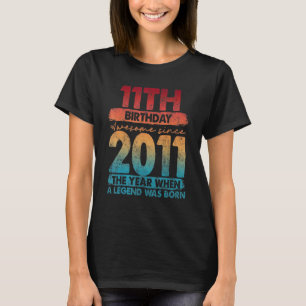 Vintage 2011 2011 11 Years Old 11th Birthday T-Shirt