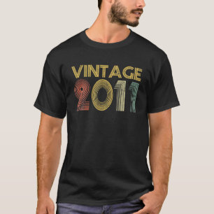 Vintage 2011 Made In 2011 11th Birthday 11 Year T-Shirt