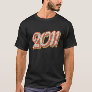 Vintage 2011 Text 10Th Birthday Retro 10 Year Old T-Shirt