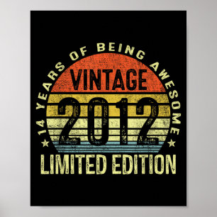 Vintage 2012 Limited Edition 14 Year Old 14th Birt Poster