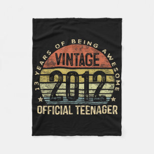 Vintage 2012 Official Teenager 13th Birthday Gifts Fleece Blanket