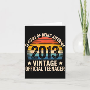 Vintage 2013 Teenager 13th Birthday 13 Yr2026 Card