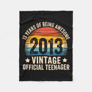 Vintage 2013 Teenager 13th Birthday 13 Yr2026  Fleece Blanket