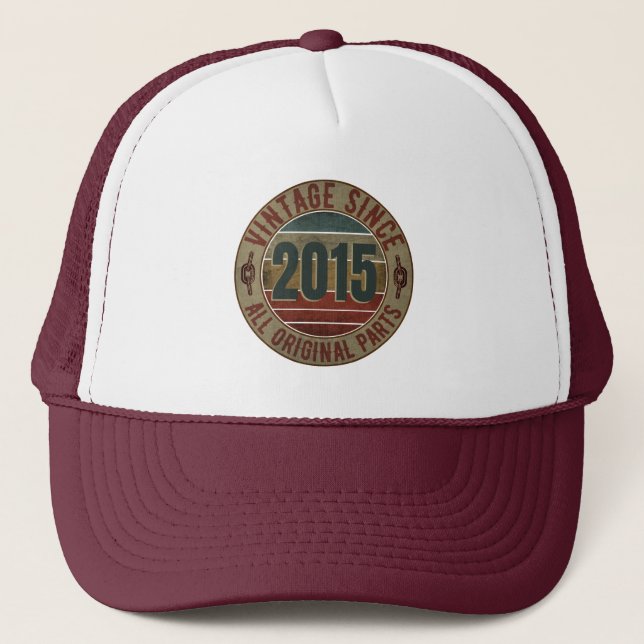 VINTAGE 2015 BIRTHDAY GIFT TRUCKER HAT (Front)