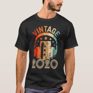 Vintage 2020 Cassette Headset Retro Birthday 2 Yea T-Shirt