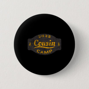 Vintage 2025 Cousin Camp Logo - Fun Summer Family 6 Cm Round Badge