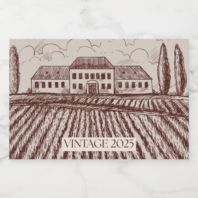 Vintage 2025 sparkling wine label (Single Label)