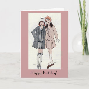 Vintage 20's Friends Birthday Card
