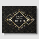 Vintage 20s Gold Black Great Gatsby Guest Book<br><div class="desc">Elegant and unique design featuring vintage gold and black Art Deco style from roaring 20s Great Gatsby époque. Use Customise tool to add your info. For matching items,  visit,  please,  my Glam Gold Art Deco Collection.</div>