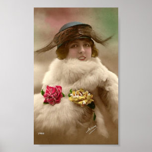 Vintage 20's Ladies Flapper Hat Art Print