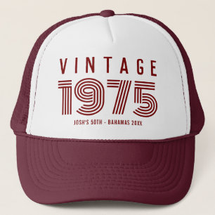Vintage 20th 30th 40th 50th 60th Birthday Party Trucker Hat
