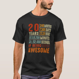 Vintage 20Th Birthday 20 Years Wedding Anniversary T-Shirt