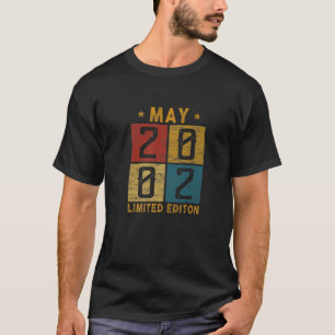 Vintage 20Th Birthday May 2002 Born In 2002 20 Yrs T-Shirt