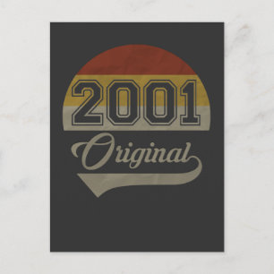 Vintage 20th birthday original 2001 man woman gift postcard