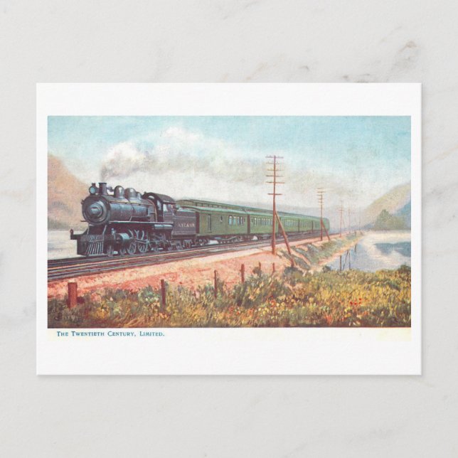 Vintage 20th Century Limited Train Postcard (Front)