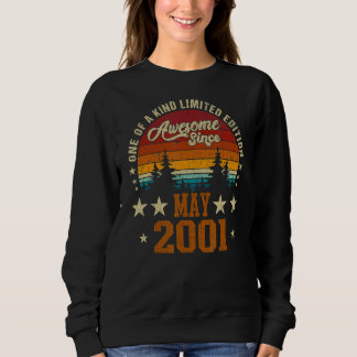 Vintage 21st Birthday Awesome Since May 2001 Epic Sweatshirt