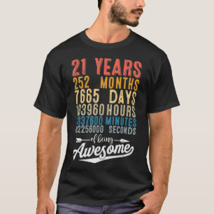 Vintage 21st Birthday Countdown Retro 21 Years Old T-Shirt