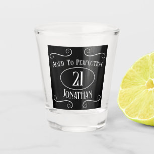 Vintage 21st Birthday For Him Aged To Perfection Shot Glass