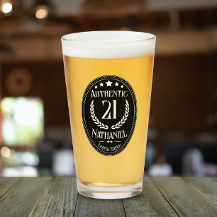 Vintage 21st Birthday For Him Authentic Glass