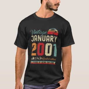 Vintage 21St Birthday January 2001 21 Years Old T-Shirt