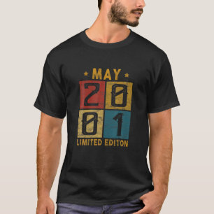 Vintage 21St Birthday May 2001 Born In 2001 21 Yrs T-Shirt