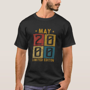 Vintage 22Nd Birthday May 2000 Born In 2000 22 Yrs T-Shirt