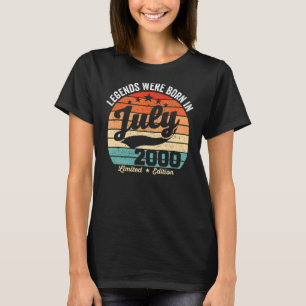 Vintage 22th Birthday Legends Were Born In July 20 T-Shirt