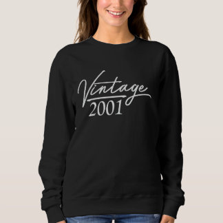 Vintage 24th Birthday Decorations Vintage 2001 24  Sweatshirt