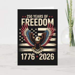 Vintage 250 Years 1776-2026 250th Birthday 4th Jul Card