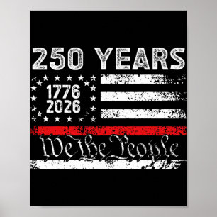Vintage 250 Years 1776-2026 250th Birthday 4th Of Poster