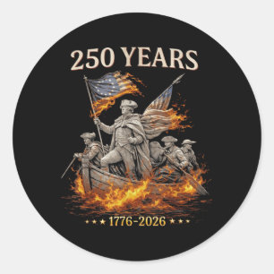 Vintage 250 Years 1776-2026 250th Funny Birthday Classic Round Sticker