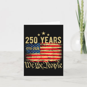 Vintage 250 years american flag 250th anniversary card