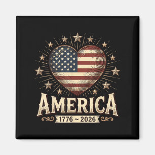 Vintage 250 Years Patriotic USA 250th Birthday 4th Magnet