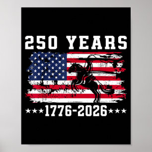 Vintage 250th anniversary usa flag 1776 2026 poster