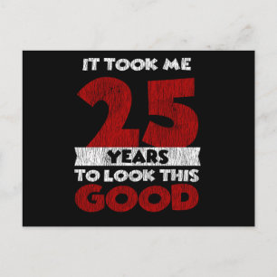 Vintage 25 Years Old Funny 25th Birthday Gift Postcard