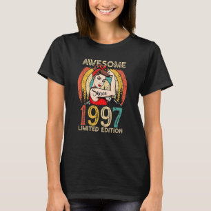 Vintage 25th Birthday For Women Awesome Since 19 T-Shirt