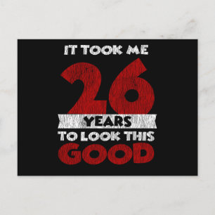 Vintage 26 Years Old Funny 26th Birthday Gift Postcard