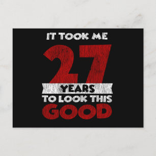 Vintage 27 Years Old Funny 27th Birthday Gift Postcard