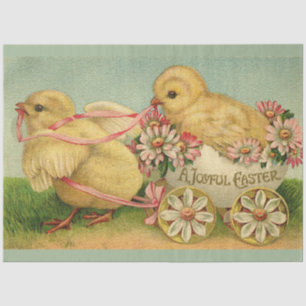 Vintage 2 Chickens Easter Holiday Tissue Paper