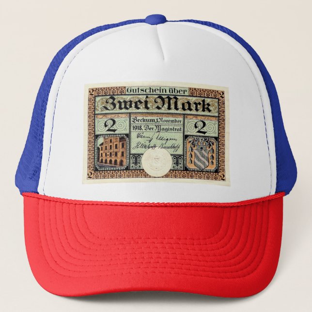 Vintage 2 Mark Notgeld Beckum Trucker Hat (Front)